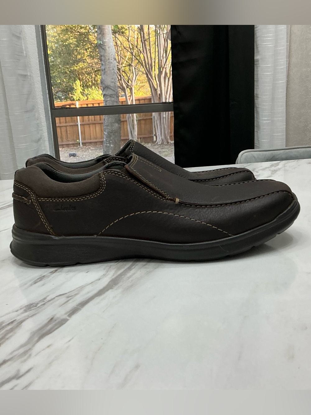 Clarks Men’s Brown Slip-On Leather Loafers